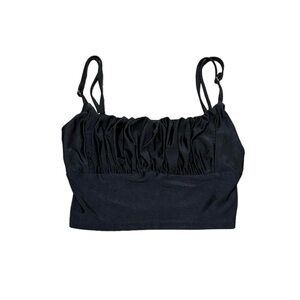 black satin crop tank